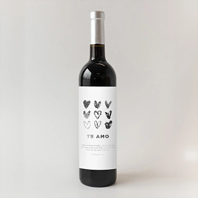 Personaliza Vino 3V con etiqueta "Te amo" 21176-P