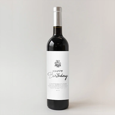 Personaliza Vino 3V con etiqueta "Happy Birthday" 21181-P
