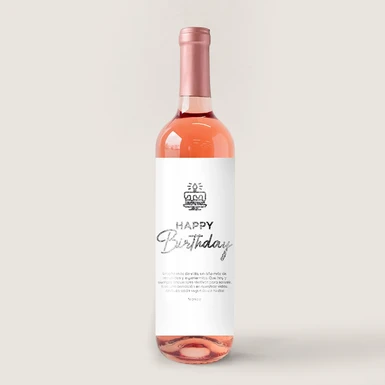 Vino Personalizado Rosado con Etiqueta "Happy Birthday" 21187-P