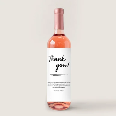 Personaliza Vino Beringer con etiqueta "Thank you" 21188-P