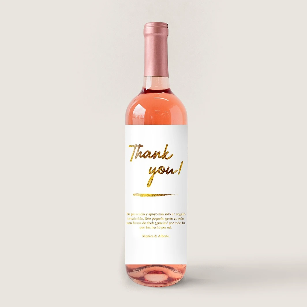 Personaliza Vino Beringer con etiqueta "Thank you" 21189-P