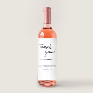 Personaliza Vino Beringer con etiqueta "Thank you" 21190-P