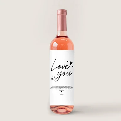 Personaliza Vino Beringer con etiqueta "Love you" 21191-P
