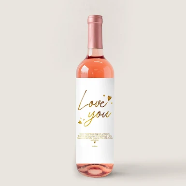 Personaliza Vino Beringer con etiqueta "Love you" 21192-P