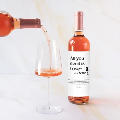 Personaliza Vino Beringer con etiqueta "All you need is love" 21200-P