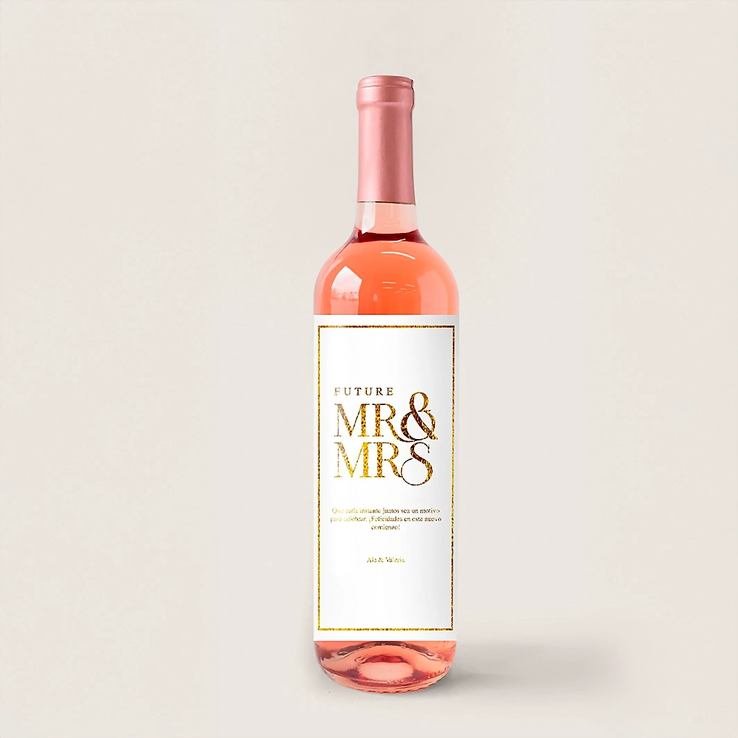 Vino Personalizado Rosado con Etiqueta "Mr&Mrs" 21205-P