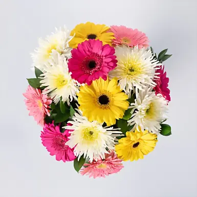 Arrangement of Multicolored Gerberas and Spider 21216