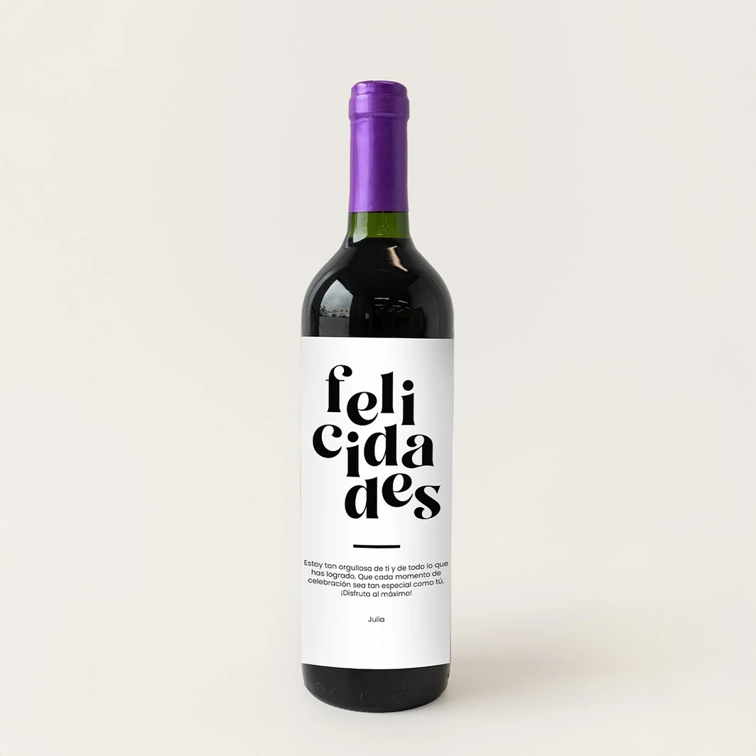 Personaliza Vino concha y toro con etiqueta "Felicidades" 21223-P