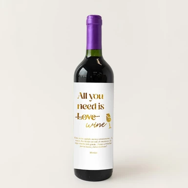 Personaliza Vino concha y toro con etiqueta "All you need is love" 21227-P
