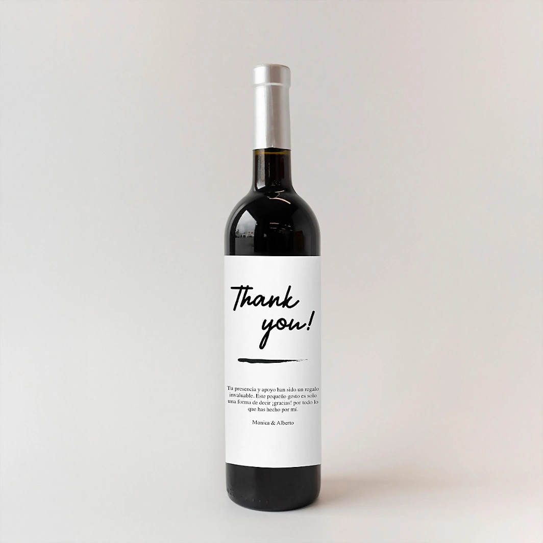 Personaliza Vino 3V con Etiqueta "Thank you" 21235