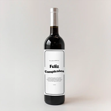Personaliza Vino 3V con etiqueta "Feliz cumpleaños" 21238-P