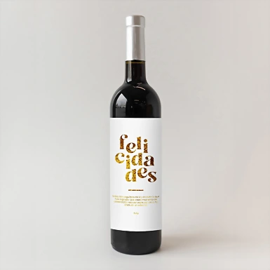 Personaliza Vino 3V con etiqueta"Felicidades" 21242-P