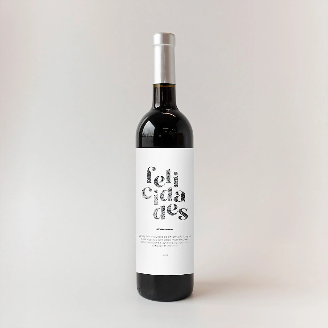 Vino Personalizado Tinto con Etiqueta "Felicidades" 21243-P
