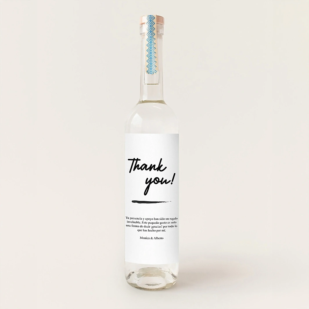 Personaliza Mezcal 400 conejos con etiqueta "Thank you" 21253-P