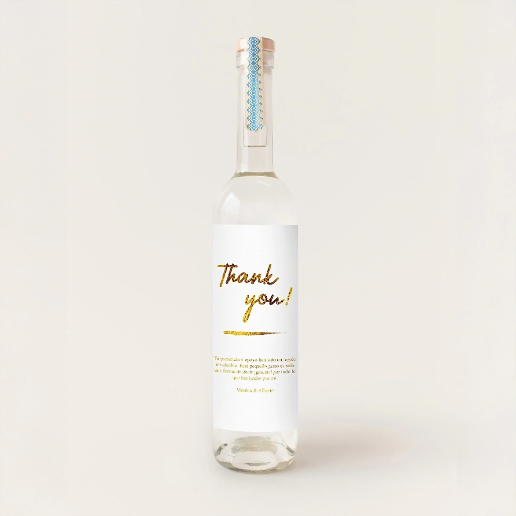 Personaliza Mezcal 400 conejos con etiqueta "Thank you" 21254-P