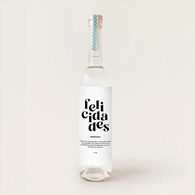 Personaliza Mezcal 400 conejos con etiqueta "Felicidades" 21259-P