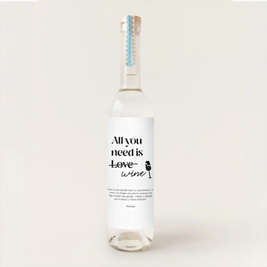 Personaliza Mezcal 400 conejos con etiqueta "All you need is love" 21263-P