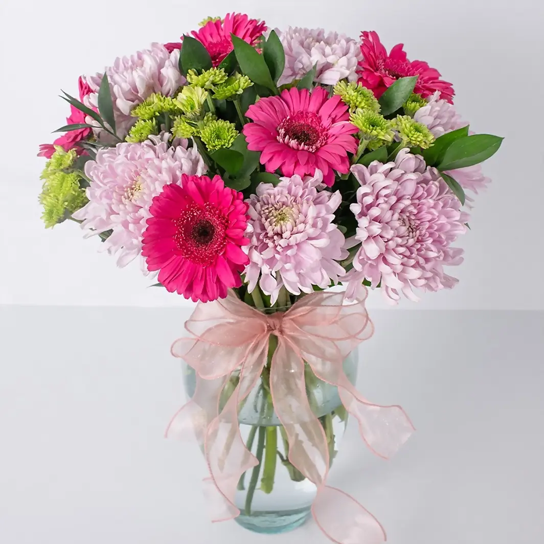 Arreglo de Gerberas Fucsia y Roxanas 21294