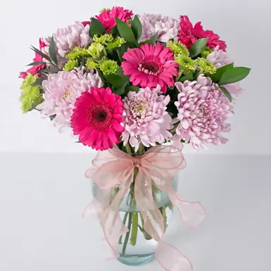 Arreglo de Gerberas Fucsia y Roxanas 21294