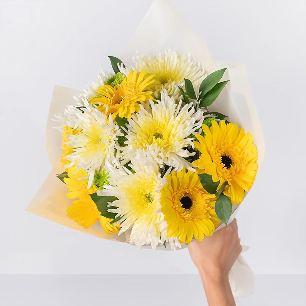 Ramo de Gerbera Amarilla con Margarita 21371