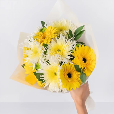Yellow Gerbera Bouquet with Daisy 21371