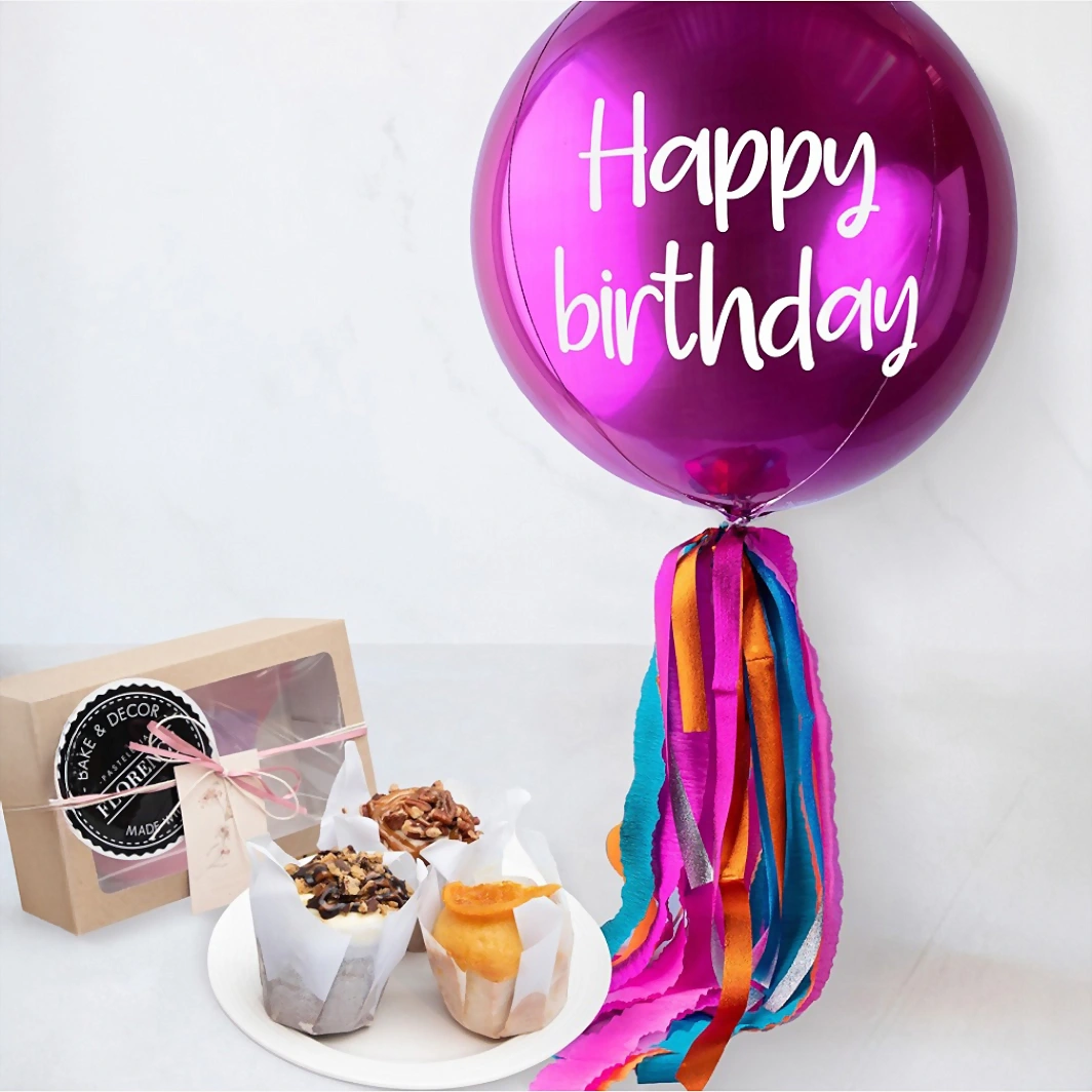 Florence Muffins with Magenta Sphere Balloon 21413