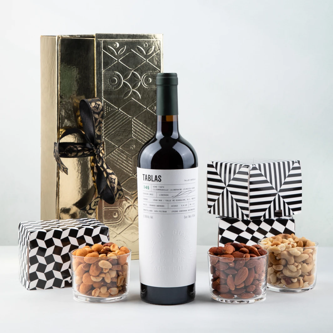 Regalo con Vino Tinto y Botanas  21426