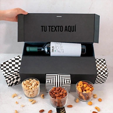 Personaliza Regalo con Vino Tinto y Botanas 21429-P