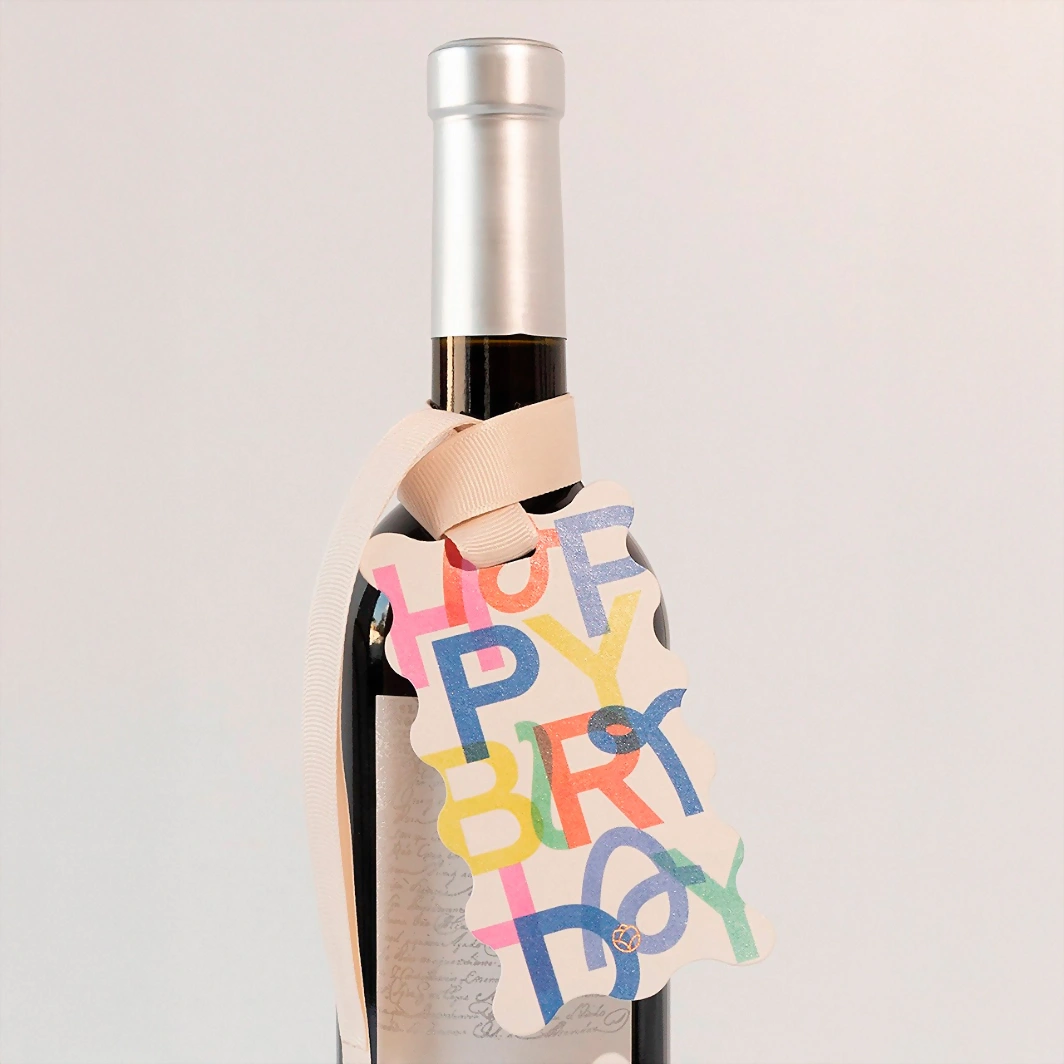Vino con Distintivo Happy Birthday 21446