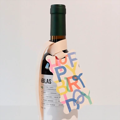 Vino con Distintivo Happy Birthday 21447