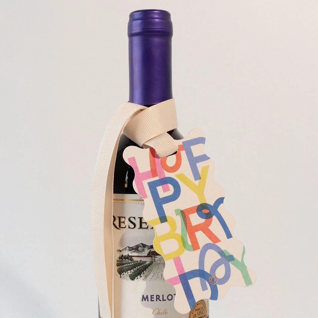 Vino con Distintivo Happy Birthday 21448