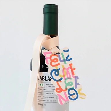 Vino con Distintivo Feliz Cumpleaños 21459