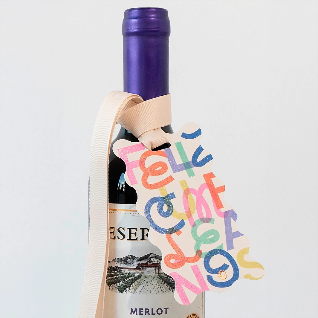 Vino con Distintivo Feliz Cumpleaños 21460