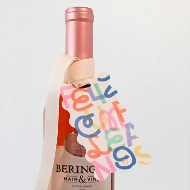 Vino con Distintivo Feliz Cumpleaños 21462