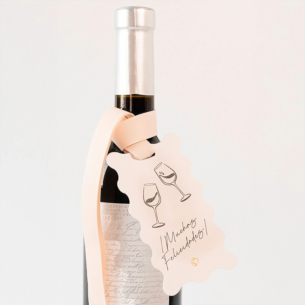 Vino con Distintivo Muchas Felicidades 21504