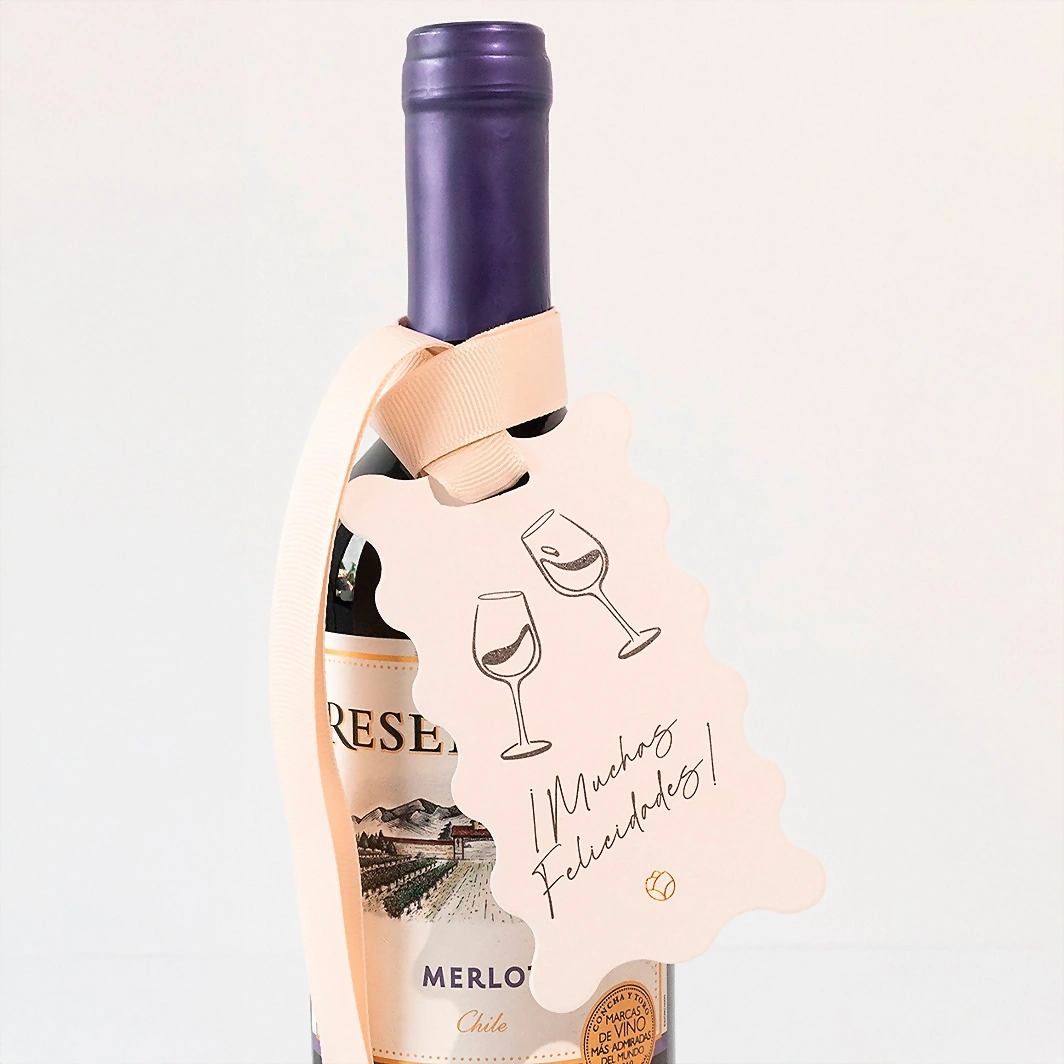 Vino con Distintivo Muchas Felicidades 21506