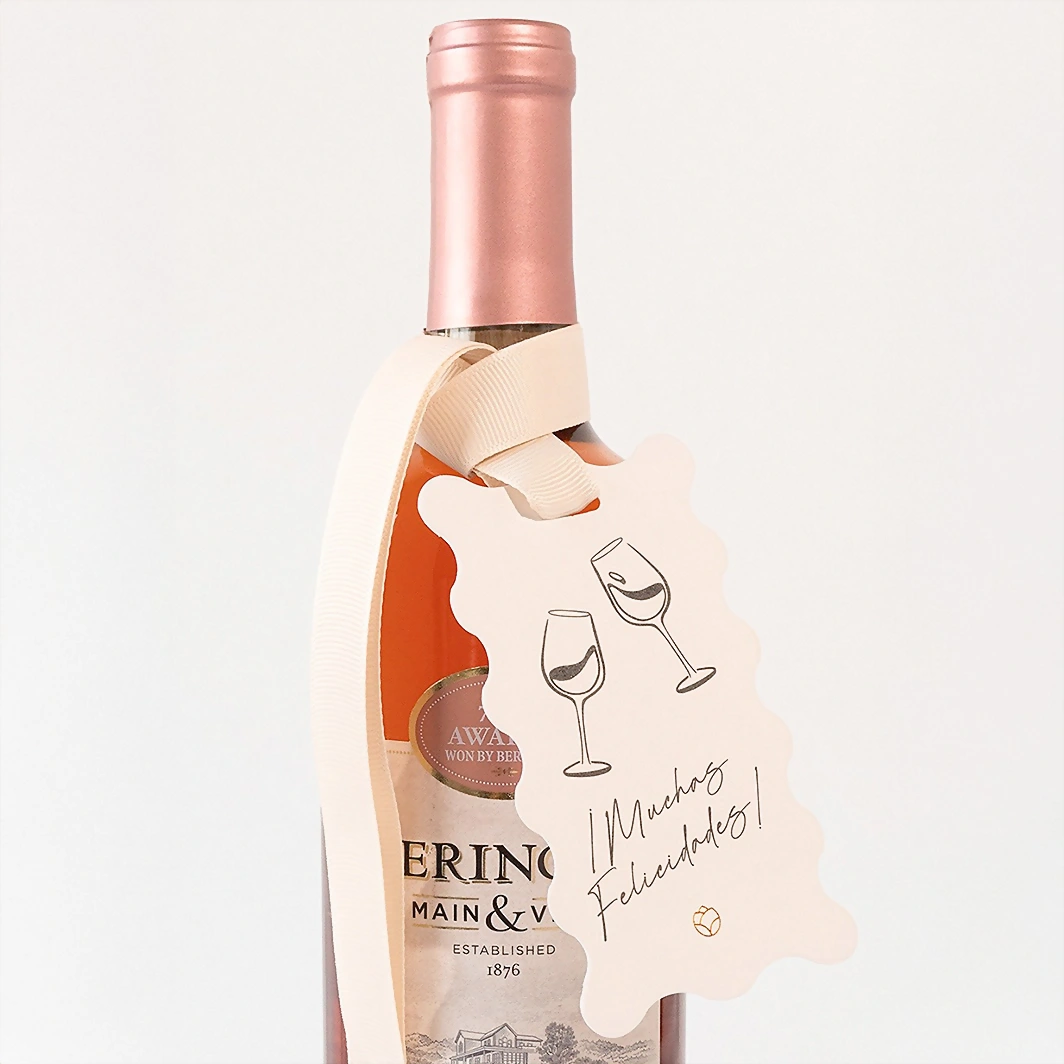 Vino con Distintivo Muchas Felicidades 21508