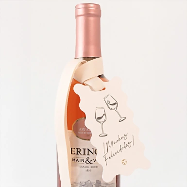 Vino con Distintivo Muchas Felicidades 21508