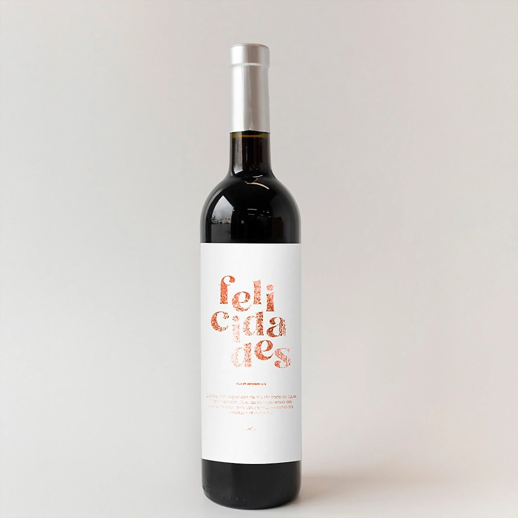 Personaliza Vino 3V con etiqueta "Felicidades" 21648-P