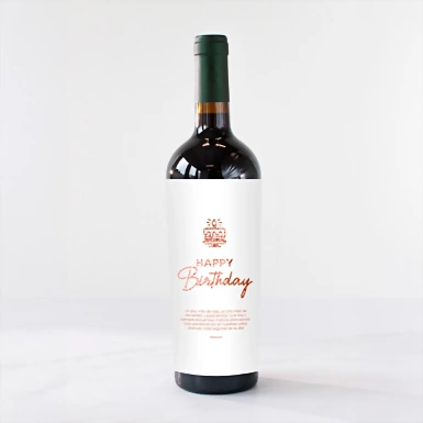 Personaliza Vino Tinto Tablas con etiqueta "Happy Birthday" 21666-P