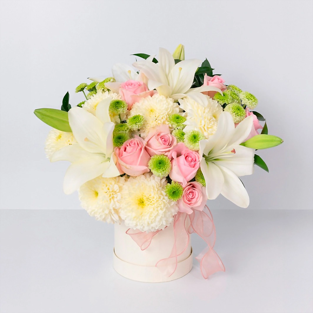 Tenderness with Roses and Lilies in a Box 21687