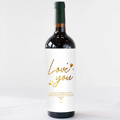Personaliza Vino Tinto Tablas con etiqueta "Love you" 21703-P