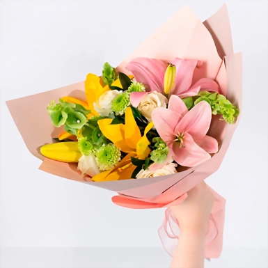 Arreglo de Lilys Rosas y Amarillas 21782
