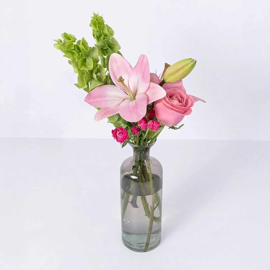 Lily y Rosas en Violetero Gris 21785