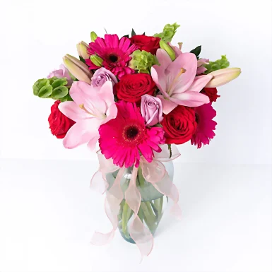 Arreglo de Lilys y Gerberas Rosa 21786