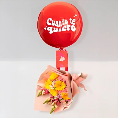 Ramo de Gerberas Amarillas con Globo 21862