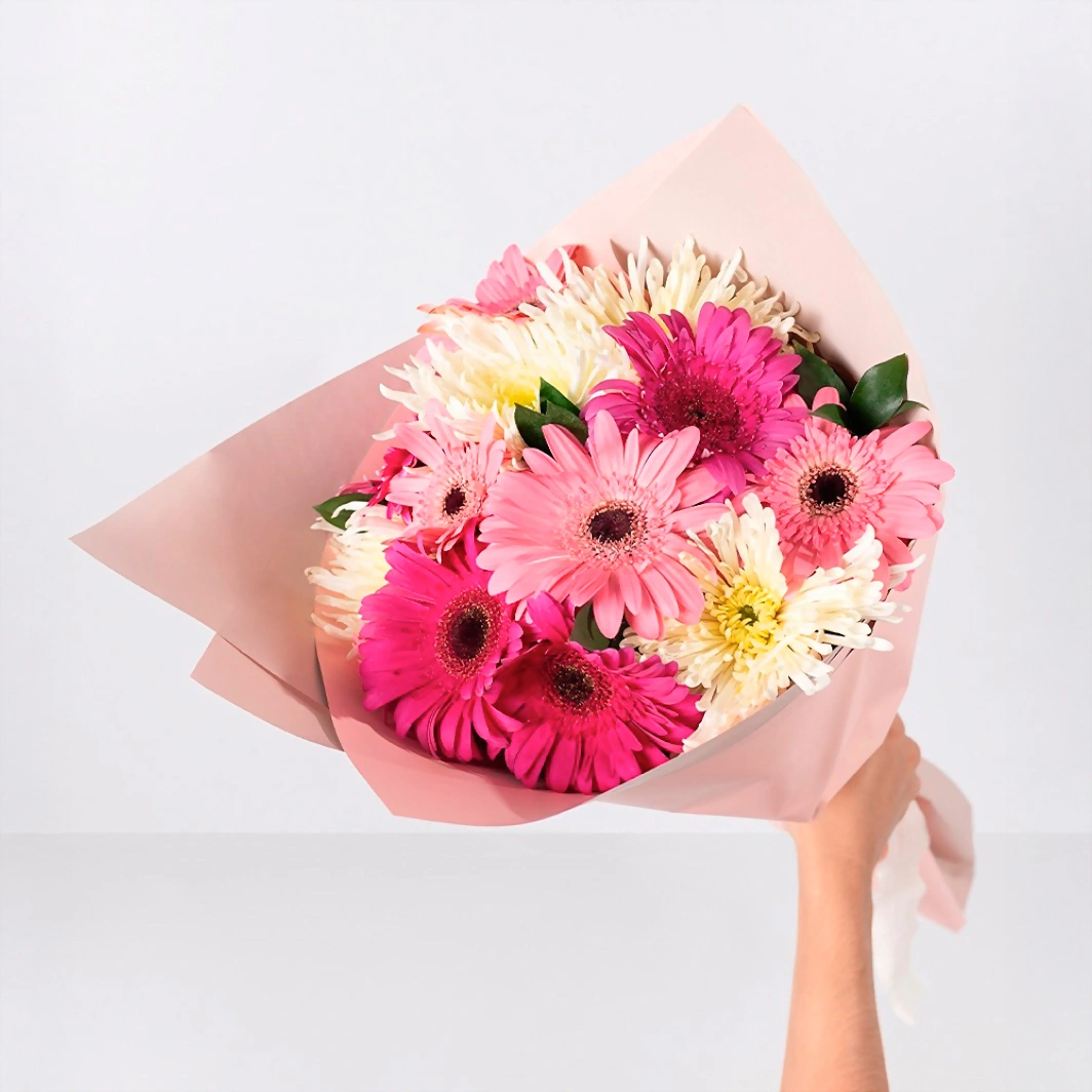 Bouquet of Pink Gerberas with Spider 21864