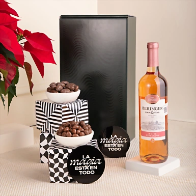 Kit con Vino y Botanas Dulces 21909