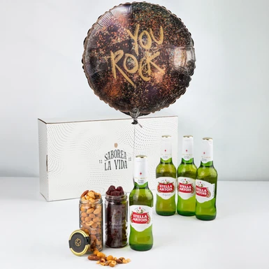 Cerveza, Botanas y Globo "You Rock" 21995