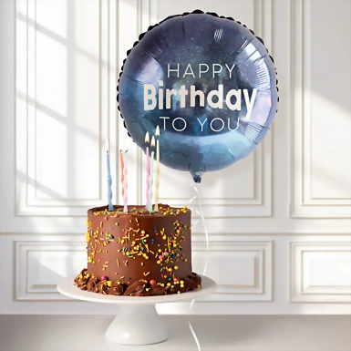 Chocolate Birthday Cake and Balloon 22086